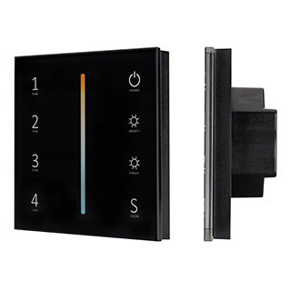 Панель Sens SMART-P43-MIX Black (230V, 4 зоны, 2.4G) (Arlight, IP20 Пластик) | Arlight 028137