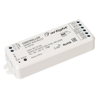 Контроллер SMART-K30-MULTI (12-24V, 5x3A, RGB-MIX, 2.4G) (Arlight, IP20 Пластик) | Arlight 027135