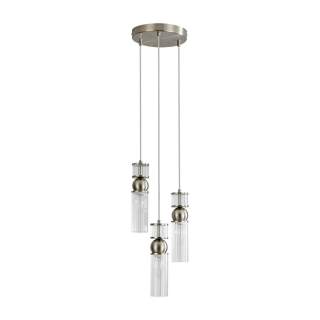8277/3A MODERNI сатин никель/прозрачный, металл/стекло Подвес Е14 3*40W 220V DENVER | Lumion LN8277/3A
