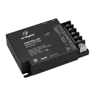 Контроллер SMART-K59-MIX (12-36V, 2x15A, 2.4G) (Arlight, IP20 Металл) | Arlight 031109