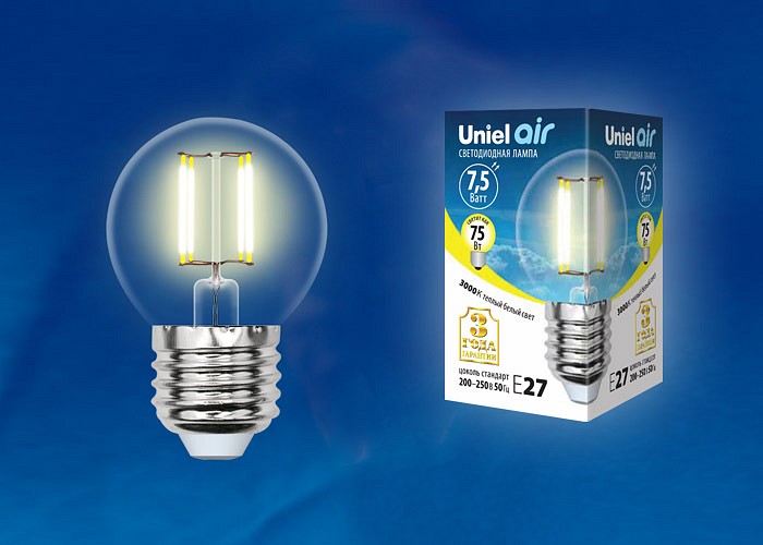 Лампа светодиодная Uniel Air E27 7.5Вт 3000K UL-00003252 | Uniel ULUL-00003252