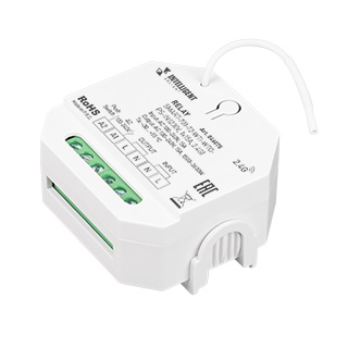 INTELLIGENT ARLIGHT Релейный модуль SMART-701-72-WTI-WTO-PS-IN  (230V, 1x15A, 2.4G) (IARL, IP20 Пластик) | Arlight 046075