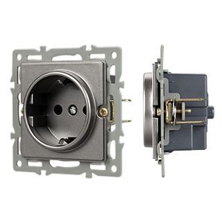Механизм электрической розетки SCT-GP-MEU-PL-GR (250V, 16A) (Arlight, -) | Arlight 043741