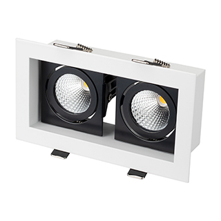 Светильник CL-KARDAN-S180x102-2x9W Day (WH-BK, 38 deg) (Arlight, IP20 Металл) | Arlight 024129