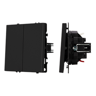 Механизм выключателя двухклавишный проходной SWT-NOBE-MKP2-SFPL-BK (230V, 10A) (Arlight, -) | Arlight 054255