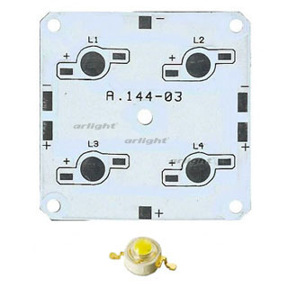Плата 50x50-4E MONO Emitter (4x LED, A.144-03) (Turlens, -) | Arlight 027721