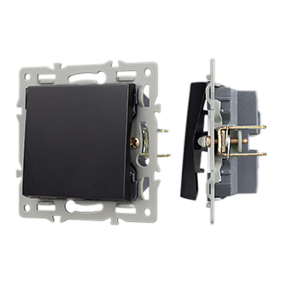 Механизм выключателя одноклавишный проходной SWT-MKP1-PL-BK (250V, 16A) (Arlight, -) | Arlight 043715