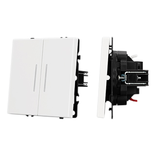 Механизм выключателя двухклавишный непроходной LED SWT-NOBE-MK02-SFPL-L-WH (230V, 10A) (Arlight, -) | Arlight 054239