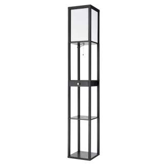 8092/1F COMFI LN25 361 черный/белый, дерево/текстиль Торшер Е27 1*60W 220V PRACTIC | Lumion LN8092/1F