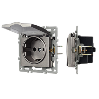 Механизм розетки влагозащищённый SCT-MCP-PL-GR (250V, 16A) (Arlight, -) | Arlight 043747