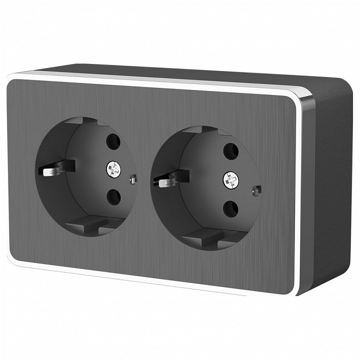 Розетка двойная с заземлением Werkel Gallant (графит рифленый) W5072104 | Werkel WRKa051342