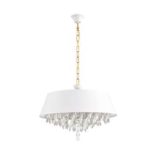 8374/6 CLASSI LN латунь/белый/прозрачный, металл/текстиль/хрусталь Люстра подвесная E27 6*60W 220V MITRIM | Lumion LN8374/6