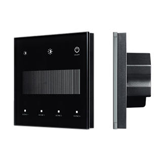 INTELLIGENT ARLIGHT Сенсорная панель SMART-DALI-301-11-1G-4SC-DIM-IN Black (BUS/24V, Touch, 2.4G) (IARL, IP20 Пластик) | Arlight 046547