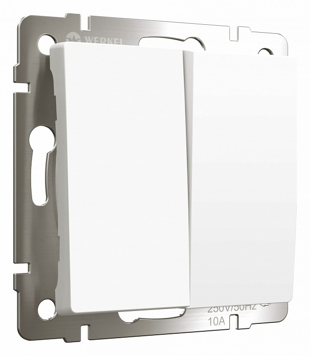 Выключатель проходной двухклавишный Werkel Белые матовые W1122061 | Werkel WRKa059272