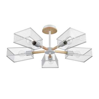 8246/5C COUNTY LN25 000 белый, металл/дерево Люстра потолочная Е27 5*60W 220V IRMA | Lumion LN8246/5C
