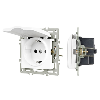 Механизм розетки влагозащищённый SCT-MCP-PL-WH (250V, 16A) (Arlight, -) | Arlight 043745