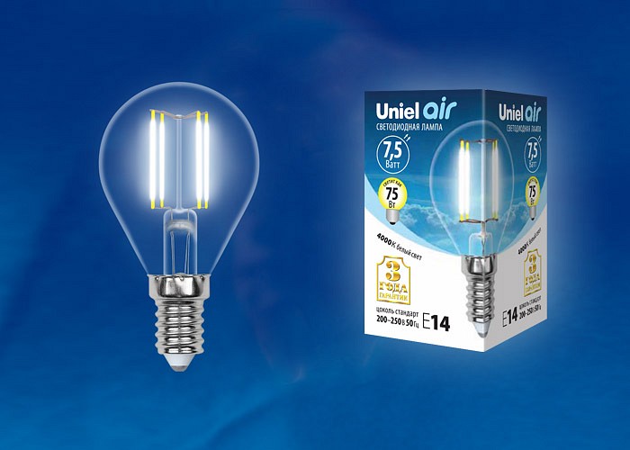 Лампа светодиодная Uniel Air E14 7.5Вт 4000K UL-00003254 | Uniel ULUL-00003254