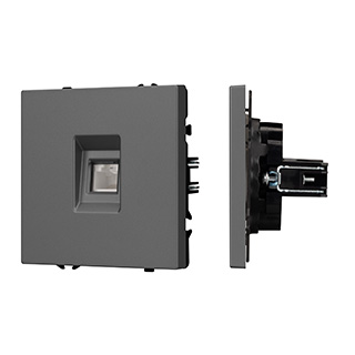 Механизм компьютерной розетки SCT-NOBE-MPC1-SFPL-GR (RJ-45, CAT6) (Arlight, -) | Arlight 054307