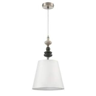 8283/1A CLASSI никель/белый, металл/керамика/текстиль Подвес Е14 1*40W 220V KENTUKI | Lumion LN8283/1A