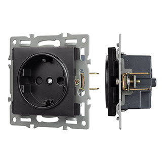 Механизм электрической розетки SCT-MEU1-PL-BK (250V, 16A) (Arlight, -) | Arlight 043731