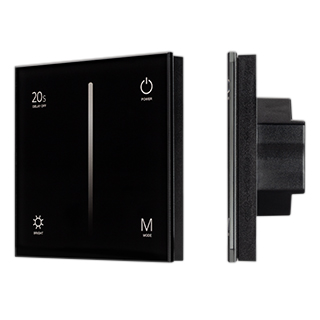 Панель SMART-P6-DIM-G-IN Black (12-24V, 4x3A, Sens, 2.4G) (Arlight, IP20 Пластик) | Arlight 034780