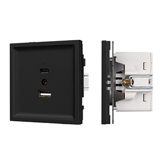 Механизм USB розетки SCT-TENDO-MUAC-SFPL-BK (5V, 3A, QC3) (Arlight, -) | Arlight 054536