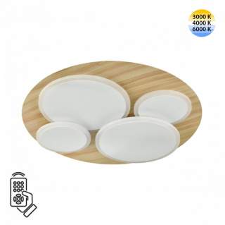 7734/60L MITRA LED SN 602 Светильник металл/акрил/стекло/белый/под дерево LED 60Вт 3000-6500К D450 IP20 пульт ДУ PINE | Sonex SN7734/60L