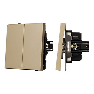 Механизм выключателя двухклавишный непроходной SWT-TENDO-MK02-SFPL-GD (230V, 10A) (Arlight, -) | Arlight 054545