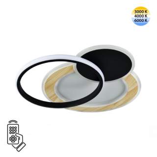 7735/80L MITRA LED SN 602 Светильник металл/акрил/белый/под дерево/черный LED 80Вт 3000-6500К 450x450 IP20 пульт ДУ PINE | Sonex SN7735/80L