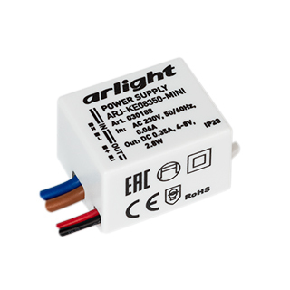Блок питания ARJ-KE08350-MINI (2.8W, 350mA) (Arlight, IP20 Пластик) | Arlight 030188