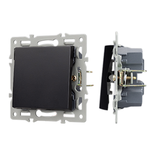 Механизм выключателя одноклавишный перекрёстный SWT-MKX1-PL-BK (250V, 16A) (Arlight, -) | Arlight 043719