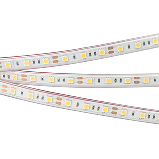 Лента RTW 2-5000P 12V White6000 2x (5060, 300 LED, LUX) (Arlight, 14.4 Вт/м, IP66) | Arlight 012388