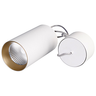 Светильник подвесной SP-POLO-R85-2-15W Warm White 40deg (White, Gold Ring) (Arlight, IP20 Металл) | Arlight 022944