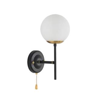 8375/1W MODERNI LN черный/латунь/белый, металл/стекло Бра E27 60W 220V ELRONA | Lumion LN8375/1W