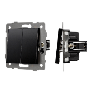 Механизм выключателя двухклавишный проходной SWT-MKP2-PL-BK-V (250V, 10A) (Arlight, -) | Arlight 049893
