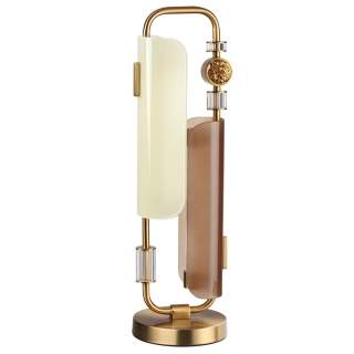 5467/10TL MODERN ODL_EX26 049 белый/коричневый/античная бронза/металл/стекло/декор металл Настольная лампа LED x 10W (5W*2) 3000K LION | Odeon Light OL5467/10TL