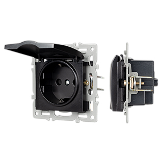Механизм розетки влагозащищённый SCT-MCP-PL-BK (250V, 16A) (Arlight, -) | Arlight 043746