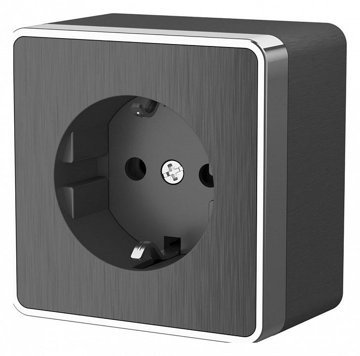 Розетка с заземлением Werkel Gallant (графит рифленый) W5071004 | Werkel WRKa051339