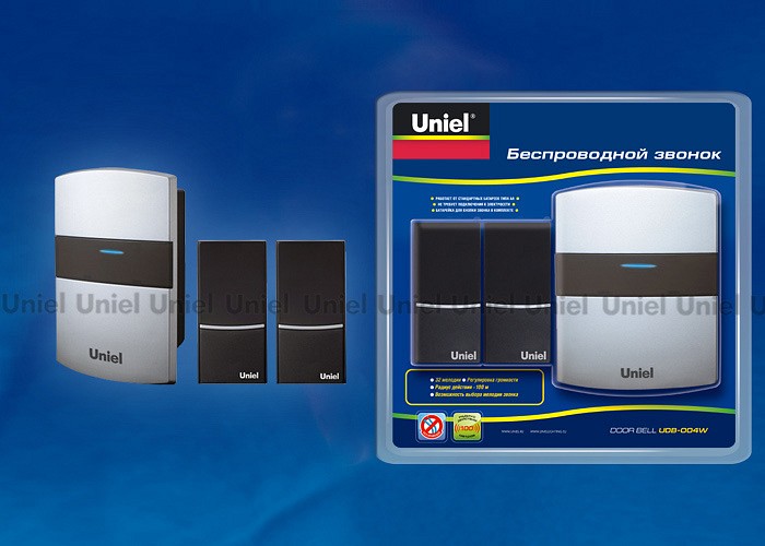 Звонок беспроводной Uniel Udb-004w UDB-004W-R1T2-32S-100M-SL | Uniel UL2242