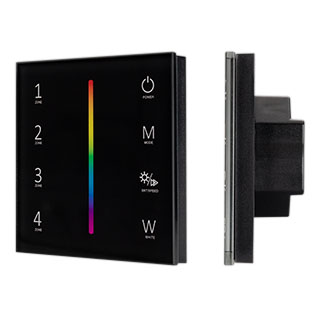 Панель Sens SMART-P30-RGBW Black (230V, 4 зоны, 2.4G) (Arlight, IP20 Пластик) | Arlight 027104