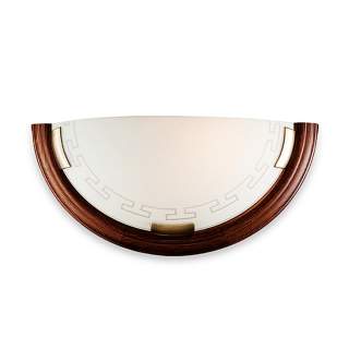 060 GL-WOOD SN 109 Бра стекло/белое/темный орех E27 1*100Вт 360х180 GRECA WOOD | Sonex SN060
