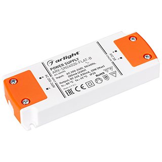 Блок питания ARV-SN24020-FLAT-B (24V, 0.83A, 20W) (Arlight, IP20 Пластик) | Arlight 029375