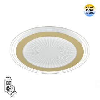 7738/80L MITRA LED SN 603 Светильник металл/акрил/белый/золотой/прозрачный LED 80Вт 3000-6500К D480 IP20 пульт ДУ PROMISE | Sonex SN7738/80L