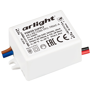 Блок питания ARJ-KE13300-PFC-TRIAC-A (4W, 300mA) (Arlight, IP44 Пластик) | Arlight 028275