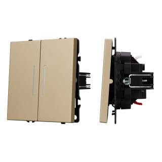 Механизм выключателя двухклавишный проходной LED SWT-NOBE-MKP2-SFPL-L-GD (230V, 10A) (Arlight, -) | Arlight 054268