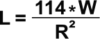 Формула расчета уровня освещенности, в зависимости от расстояния и мощности светодиодного прожектора 