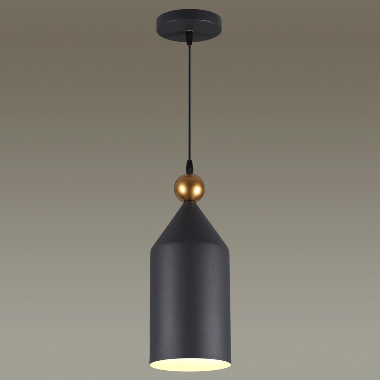 4091/1 PENDANT ODL19 375 темн.серый/золотой Подвес Е27 1*40W BOLLI Odeon  Light 4091/1