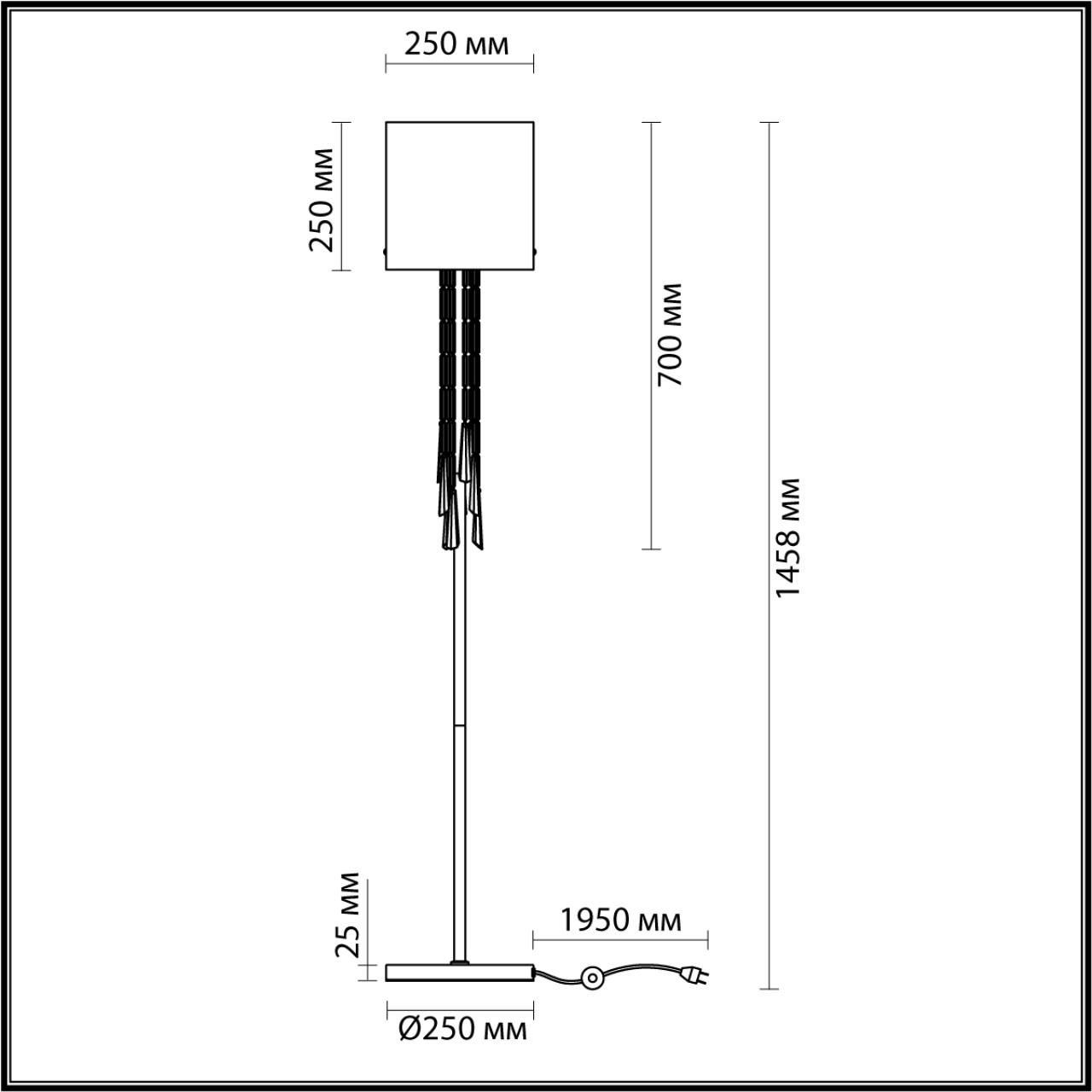 Odeon Light 4890/1F 4890/1F HALL ODL_EX23 91 черный хром/дымчатый/  металл/стекло Торшер E27 1*40W NICOLE - купить в Санкт-Петербурге. Цена -  21 090 руб.